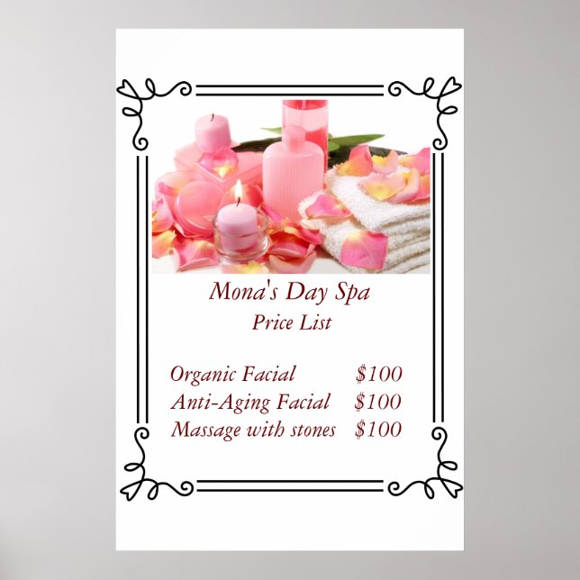 Poster Liste de prix (Devant)