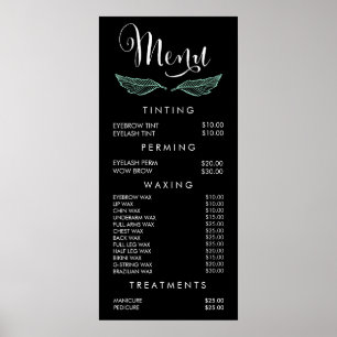 Poster Liste de prix du menu du salon moderne pour les fe