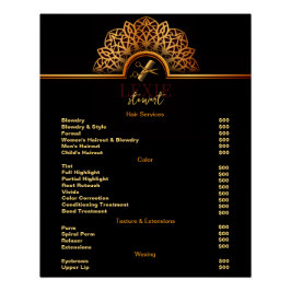 Poster Liste de prix Elegant et Classy Hair Stylist