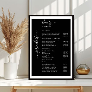 Poster Liste de prix simple moderne