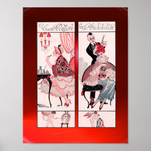 POSTER LISTE DES CHEVEUX, SALON DE BEAUTÉ MODE MASQUER AR