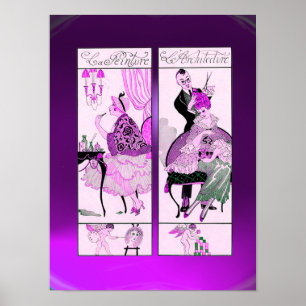 POSTER LISTE DES CHEVEUX, SALON DE BEAUTÉ MODE MASQUER AR