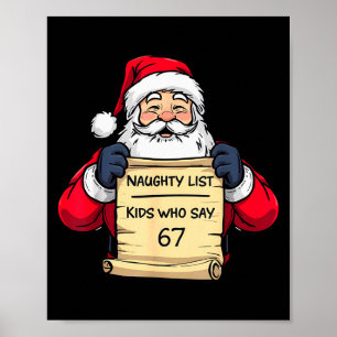 Poster Liste des enfants vilains du Père Noël drôles qui