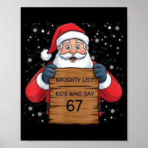Poster Liste des enfants vilains qui disent 67 Noël Six S