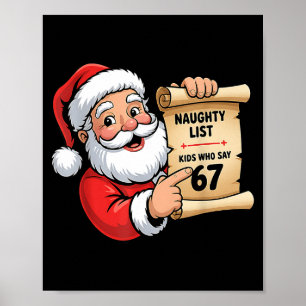 Poster Liste des enfants vilains qui disent 67 Noël Six S