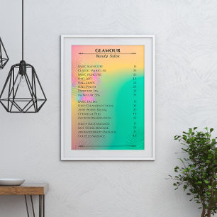 Poster Liste des prix de la technologie de l'ongle Colorf