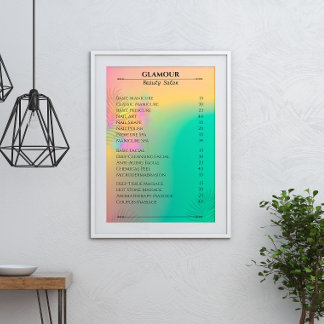 Poster Liste des prix de la technologie de l'ongle Colorf