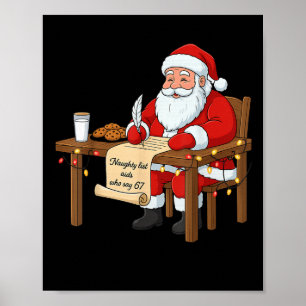 Poster Liste des vilains aide à dire 67 Noël Meme