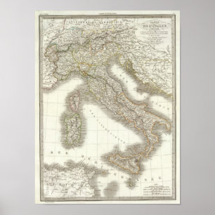 Poster L'Italie - carte de l'Italie