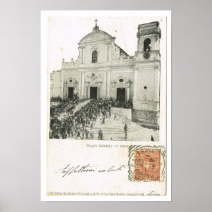 Poster L'Italie vintage, Reggio Di Calabria, Duomo, 1901,