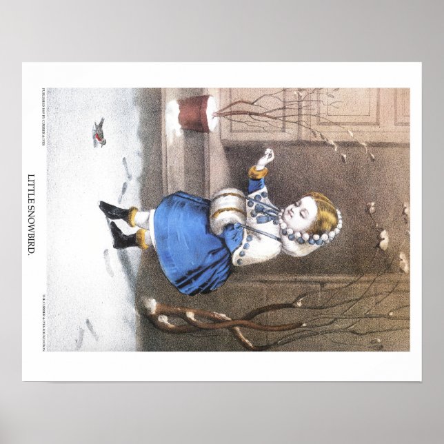 Poster Lithographe Currier & Ives : Little Snowbird (Devant)