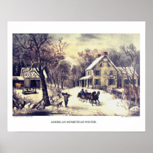 Poster Lithographie : American Homestead Wint