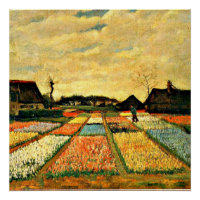 Lits de fleurs en Hollande, peinture d'art