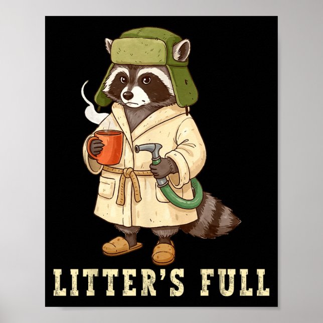 Poster Litter’s Full Funny Raccoon Christmas Mpy Raccoon  (Devant)