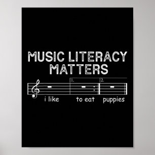 Poster Littérature Musique J'Aime Manger Des Chiots