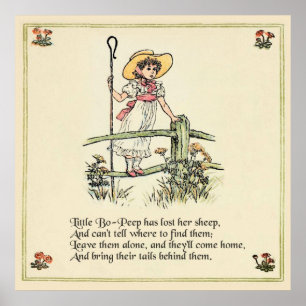 Poster Little Bo Peep Nursery Rhyme