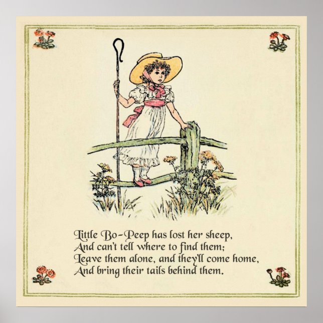 Poster Little Bo-Peep : Pépinière classique Kate Greenawa (Devant)