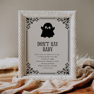 Poster Little Boo Black Gothic Panneau Bébé Interdit