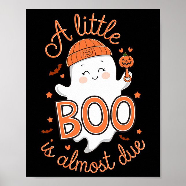 Poster Little Boo Est Presque Dû Mignonne Grossesse Hallo (Devant)