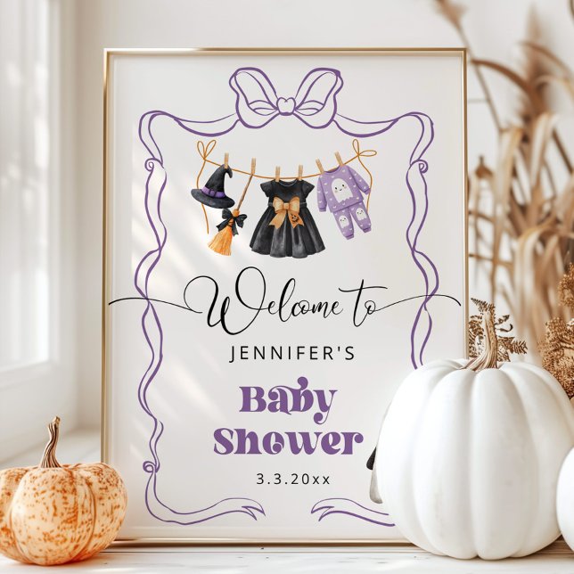 Poster Little Boo is Due Baby shower de linge Bienvenue (Créateur téléchargé)