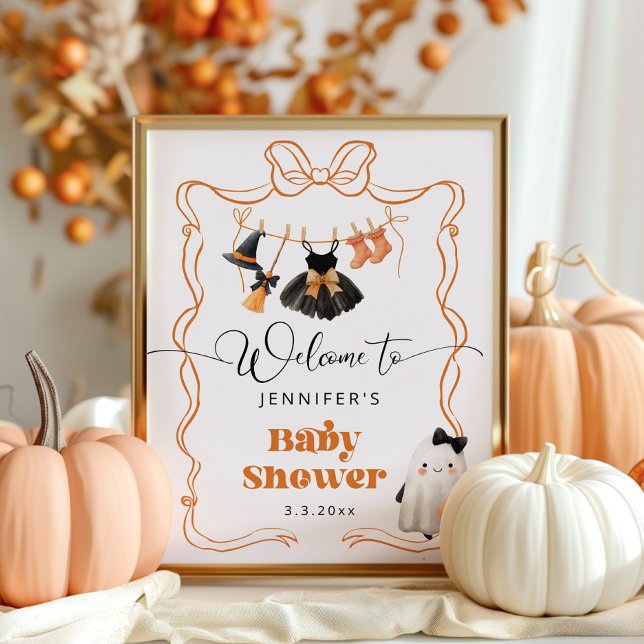 Poster Little Boo is Due Baby shower de linge Bienvenue (Créateur téléchargé)