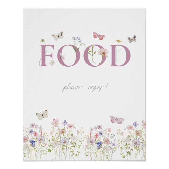 Poster Little Butterfly 1er Birthday Food (Devant)