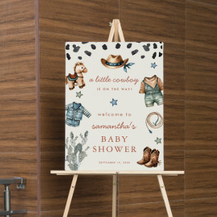 Poster Little Cowboy est sur le chemin garçon baby shower