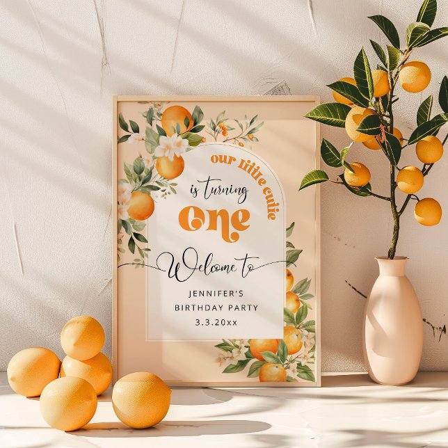 Poster Little cutie 1er agrumes fête d'anniversaire bienv (Créateur téléchargé)