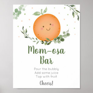 Poster Little Cutie Baby shower de verdure Mom-osa Bar