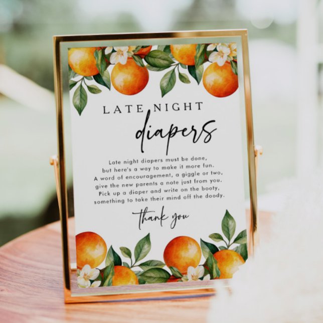 Poster Little Cutie Late Night Diapers Baby shower Jeu (Créateur téléchargé)