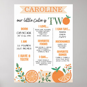 Poster Little Cutie Orange Girls 2e anniversaire Jalon