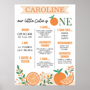 Poster Little Cutie Orange Girls Premier anniversaire Jal