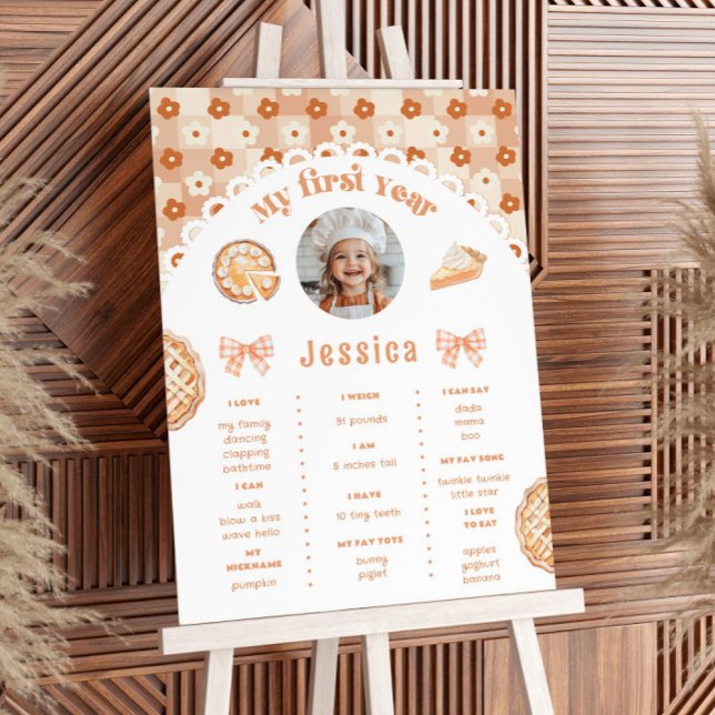 Poster Little Cutie Pie 1ère anniversaire photo Milestone (Créateur téléchargé)