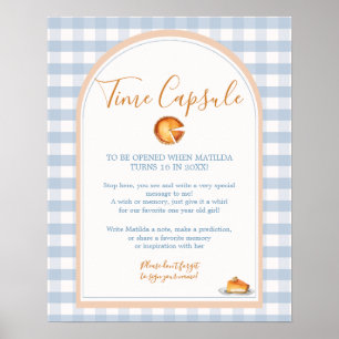 Poster Little Cutie Pie En vichy Anniversaire Heure Capsu