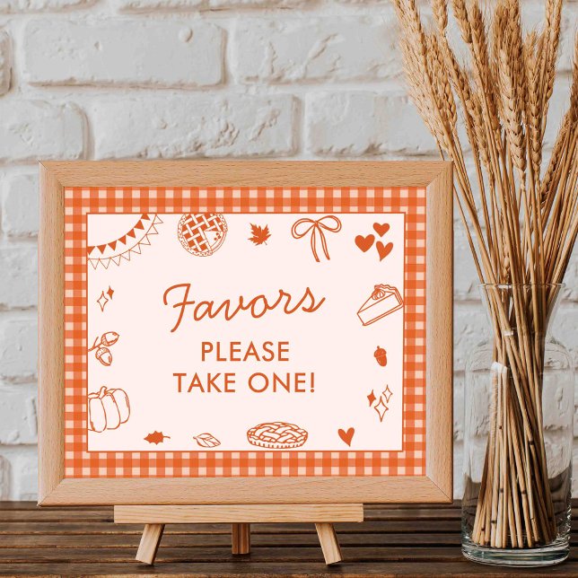 Poster Little Cutie Pie! Fall Baby Shower Favor Sign (Créateur téléchargé)
