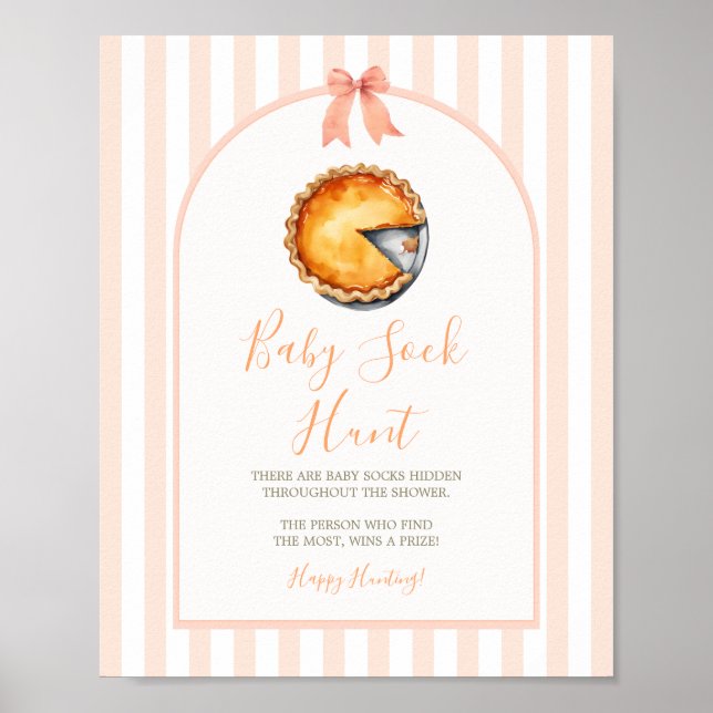 Poster Little Cutie Pie Orange En vichy Baby Sock Hunt (Devant)