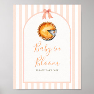 Poster Little Cutie Pie Orange En vichy bébé en fleur