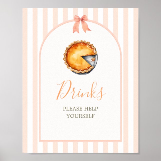 Poster Little Cutie Pie Orange En vichy Boissons (Devant)