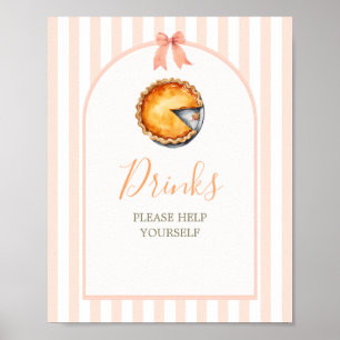 Poster Little Cutie Pie Orange En vichy Boissons