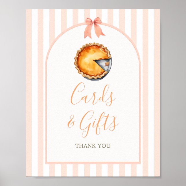 Poster Little Cutie Pie Orange En vichy Cartes et Cadeaux (Devant)