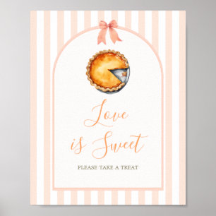 Poster Little Cutie Pie Orange En vichy L'amour est doux