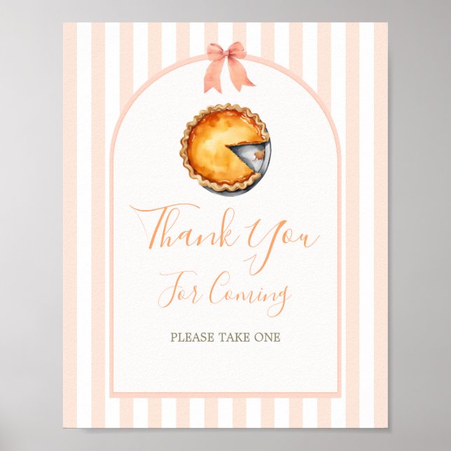 Poster Little Cutie Pie Orange En vichy Merci (Devant)