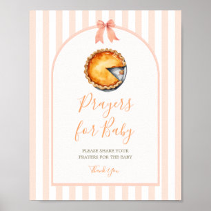 Poster Little Cutie Pie Orange En vichy Prières pour bébé