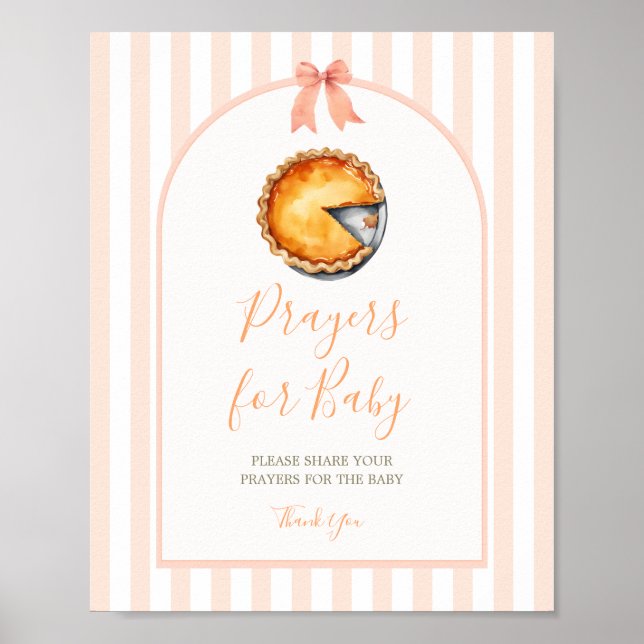 Poster Little Cutie Pie Orange En vichy Prières pour bébé (Devant)