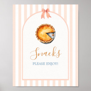 Poster Little Cutie Pie Orange En vichy Snacks
