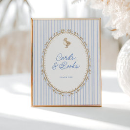 Poster Little Duckling Cottage Blue Cards and Books