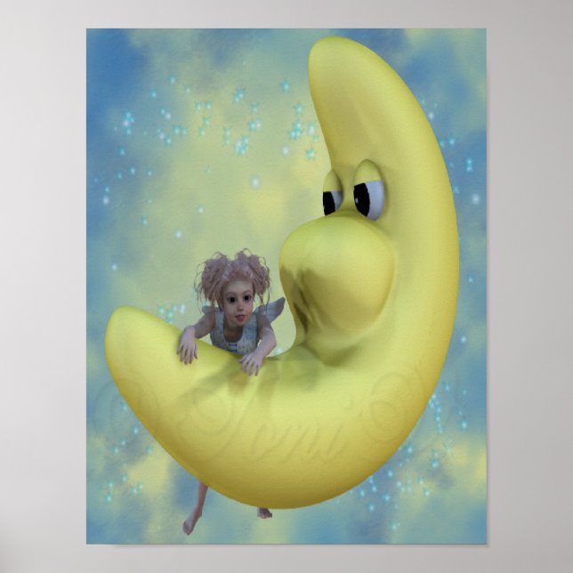 Poster Little Girl Angel at Play (Devant)