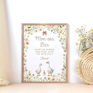 Poster Little Goose Baby shower Mom-osa Bar