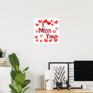 Poster Little Hearts - Tu me manques