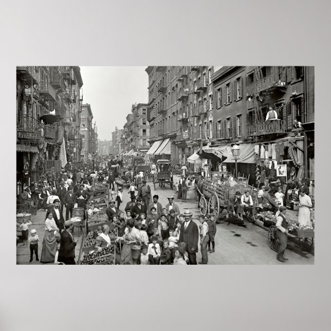 Poster Little Italy - Mulberry Street - New York 1900 (Devant)